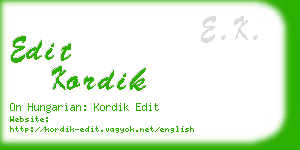 edit kordik business card